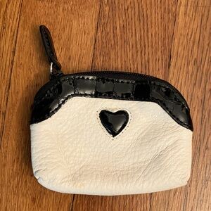 Brighton Black and White Heart Accent coin purse.